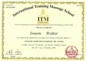 Diplom Teacher Thai massage