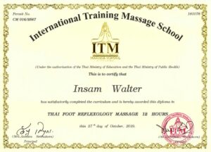 certificato Thai Foot Reflexology